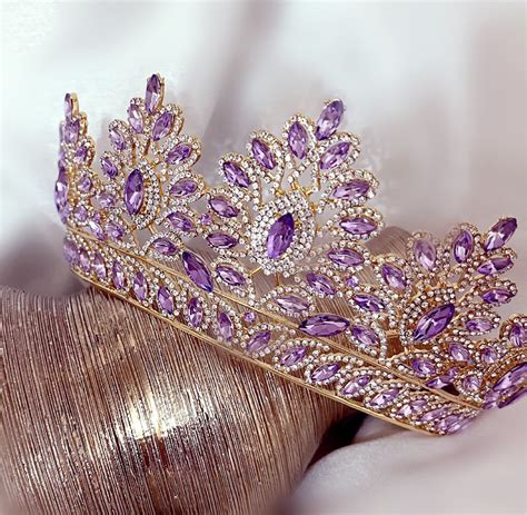 Baroque Violet Purple Tiara With Gold Victorian Purple Gold Tiara