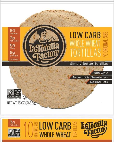 La Tortilla Factory Low Carb High Fiber Tortillas Made With Whole Wheat Original Size 10 Ea