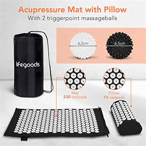 Acupressuur Mat Met Kussen 2x Triggerpoint Massage Ballen En Draagtas