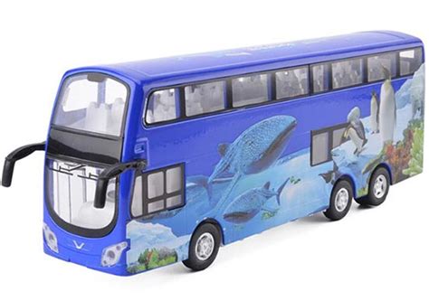 Colorful Painting Kids Red / Blue Diecast Double Decker Bus Toy [BU01S162] : EZMOTORTOYS.COM