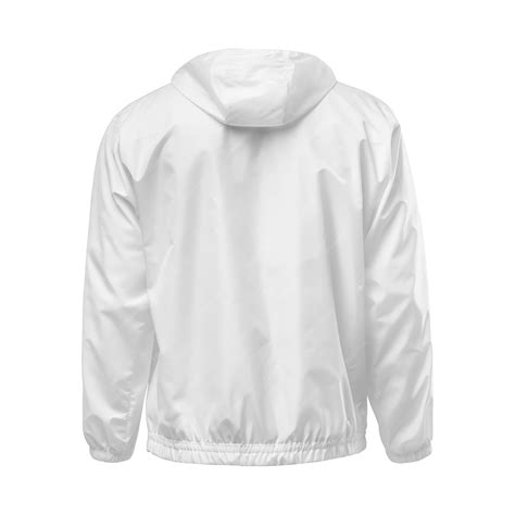 Premium Photo A White Windbreaker Jacket Back View Image Isolated On A White Background