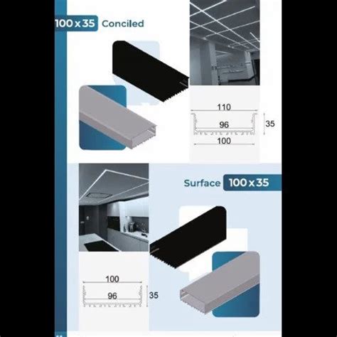 100x35mm Surface Linear Aluminium LED Profile For Architectural At Rs