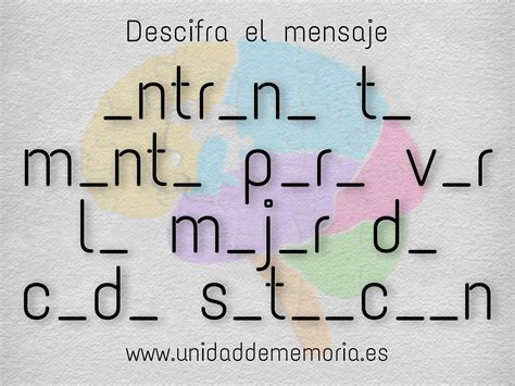 Ejercicios de Memoria, la gimnasia para el cerebro - Unidad de Memoria ...