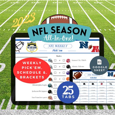 NFL 2023 Schedule Spreadsheet Game Tracker Planner Complete - Etsy