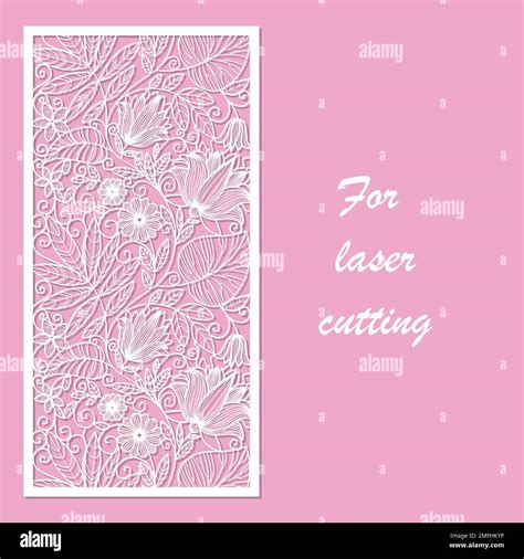 Template For Laser Cutting Postcard With Flowers Vector Stock Vector Image And Art Alamy