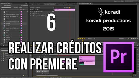 CÓMO HACER CREDITOS en Adobe PREMIERE Koradi productions YouTube