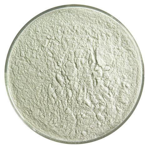 Bullseye Frit Olive Green Powder 450g Transparent