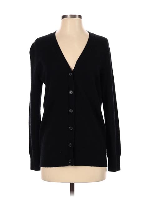 J Crew Color Block Solid Black Wool Cardigan Size S 81 Off ThredUP