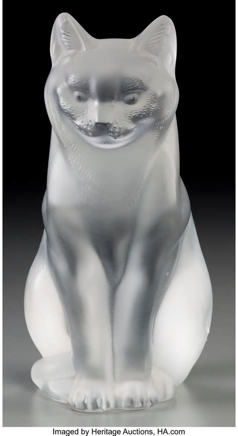 A Lalique Frosted Glass Cat Figure Post 1945 Marks Lalique Lot 61987 Heritage Auctions