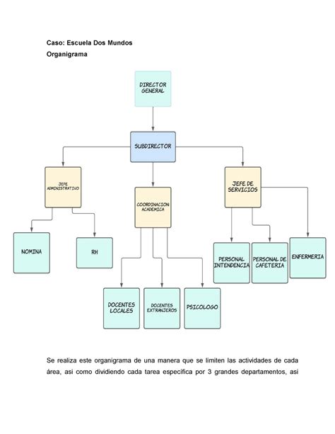 Organigrama De Caso Dos Mundos Con Detalles El Proceso Administrativo