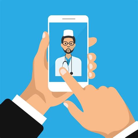 La Main Tient Le Smartphone Avec Le Médecin Sur L écran Concept De