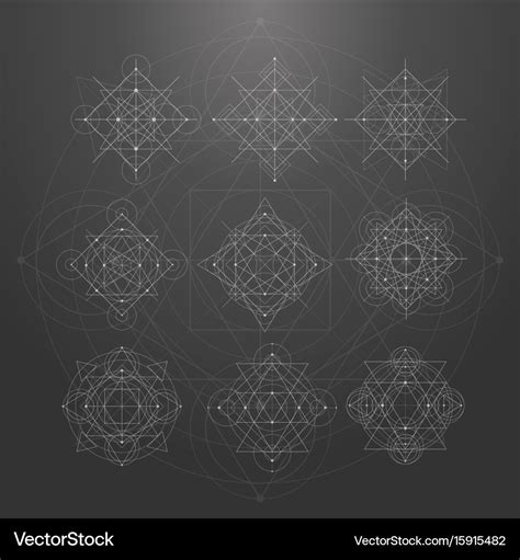 Sacred Geometry Signs Set Symbols And Elements Vector Image