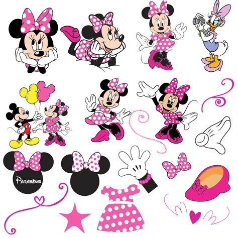 Kit Digital Minnie Rosa Edit Vel Vetor Elo