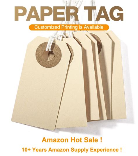 70x35mm Custom Kraft Manila Paper Shipping Tags With Elastic String