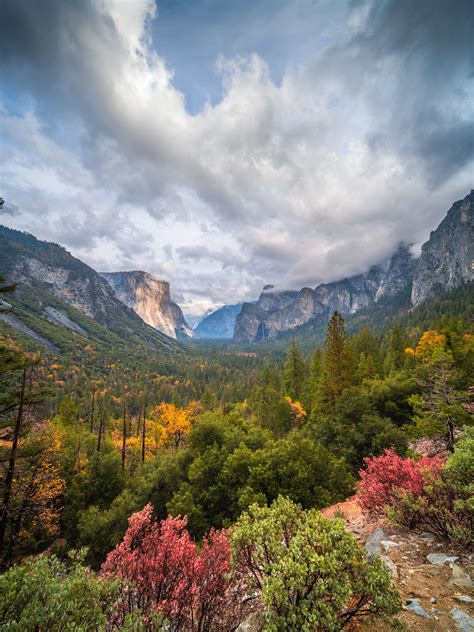 Yosemite Tunnel View Sunset Autumn Red Yellow Orange Green Flickr