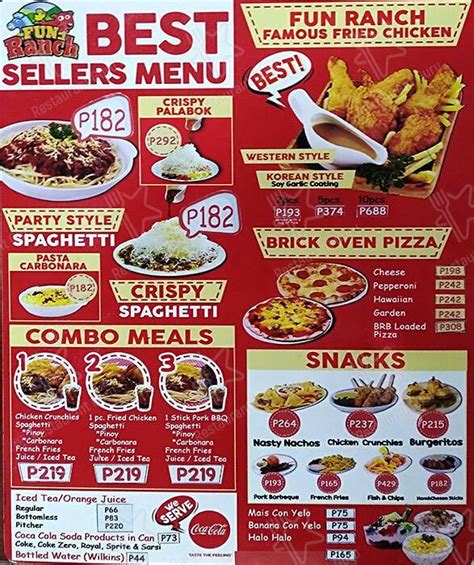 Menu At Big Red Barn Pasig