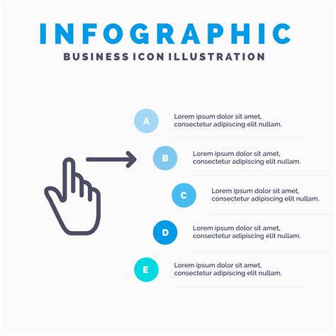 Finger Gestures Right Slide Swipe Line Icon With Steps Presentation