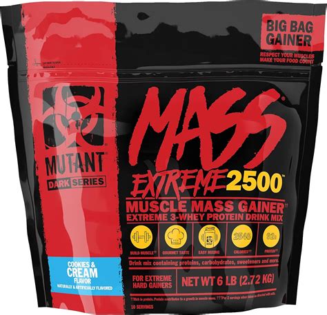 Mutant Mass Extreme Gainer Whey Protein Powder Build Muscle Size And Strength High Density Clean