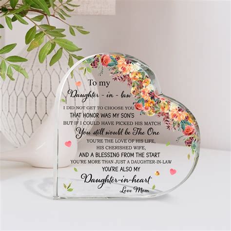 Daughter In Law Heart Acrylic Plaque Daughter In Law Ts Christmas