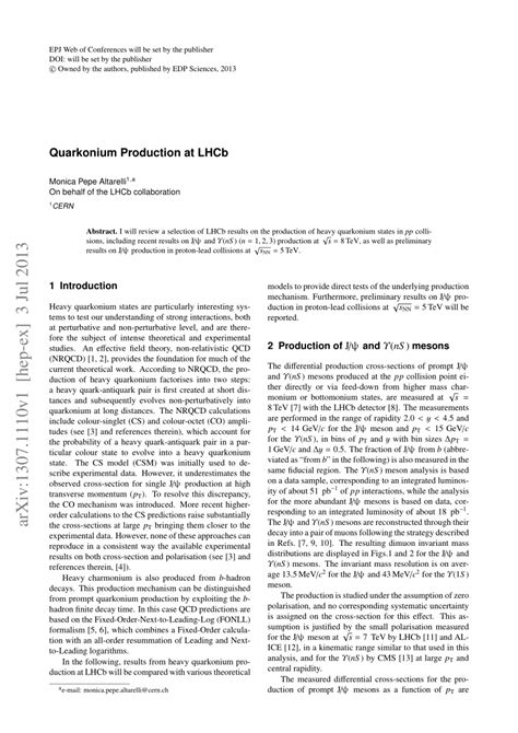 Pdf Quarkonium Production At Lhcb