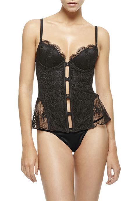 Lyst La Perla Black Label Corset In Black