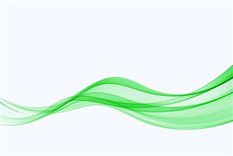 Premium Vector | Green abstract transparent wave flow vector abstract design element smoky wave ...