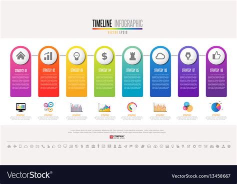 Timeline infographics design template Royalty Free Vector