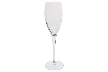 Lot de 6 Flûtes à champagne en cristallin transparent 26 5 cl