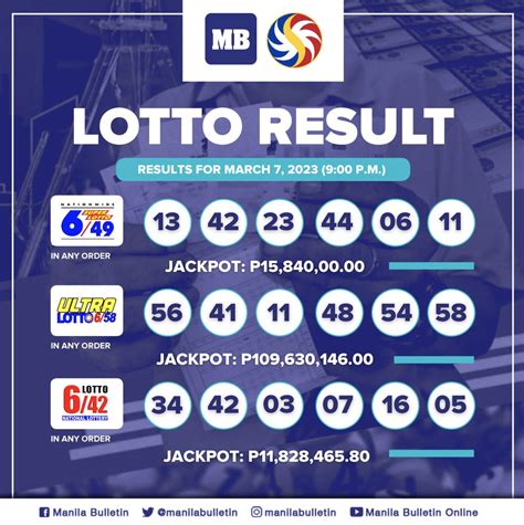 Manila Bulletin News On Twitter Look Pcso Lotto Draw Results For Mar