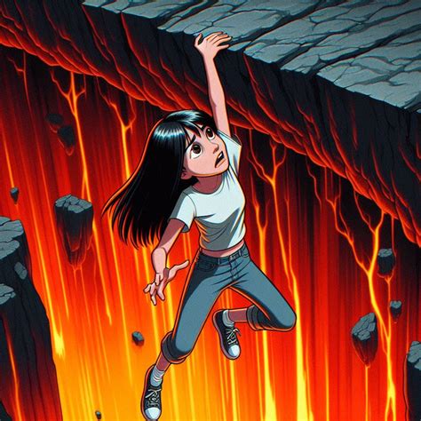 Girl Cliffhanging On Lava By Jnsamuel On Deviantart