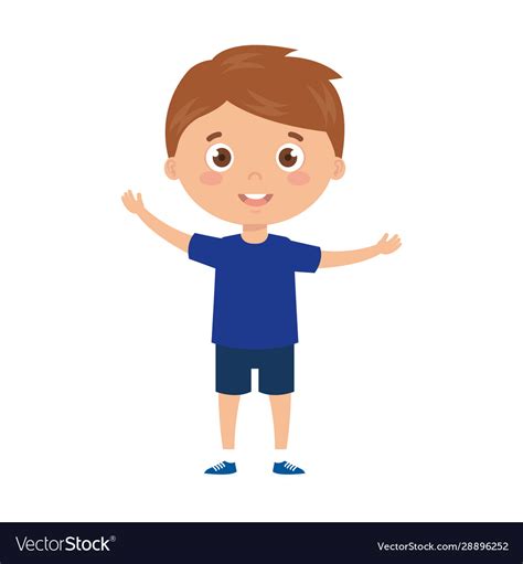 Cute Boy Standing On White Background Royalty Free Vector