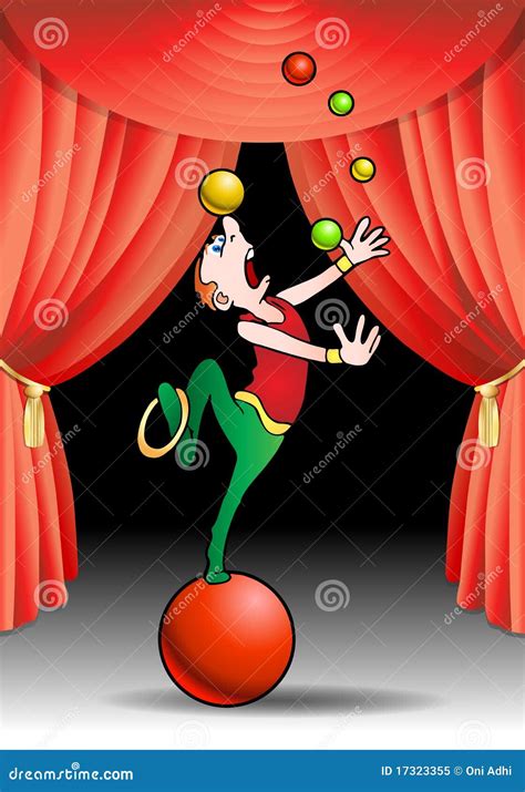 Juggling With Color Balls Acrobat Performer Stock Illustration