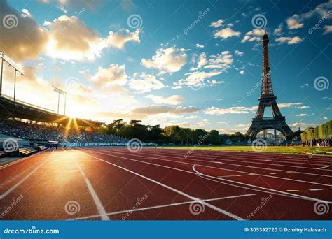 Paris Olympics 2024 Stadium With The Eiffel Tower In The Background