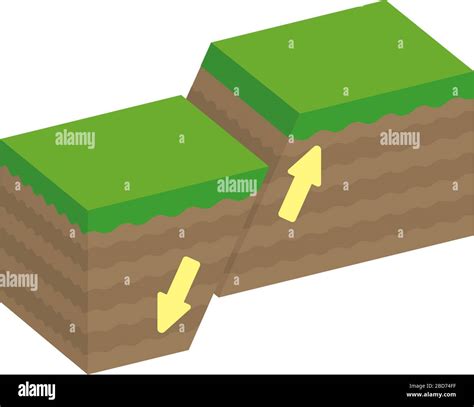 Fault Type Vector Illustration 3 Dimensions Normal Fault Stock