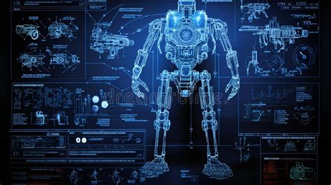 Ai Generated Illustration Of A Blueprint Diagram Depicting The Design