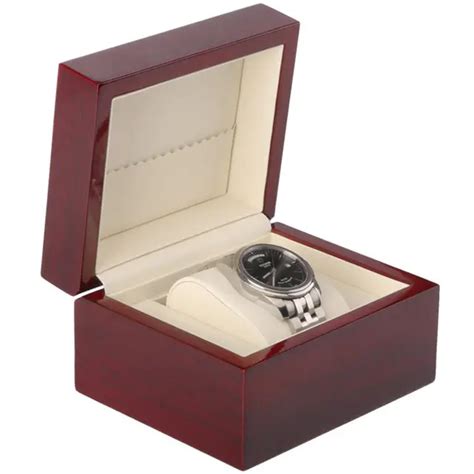 Single Wooden Watch Boxes Case Red Luxury Watch Storage Box New Watches