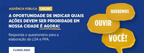 Responda aqui o Formulário de Sugestão Popular para a Elaboração da LOA