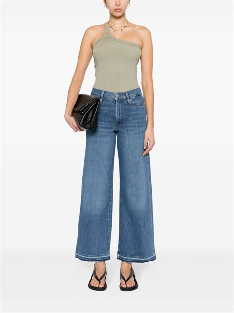 Frame Le Slim High Rise Palazzo Jeans Blue Farfetch Ao