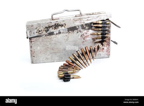 Machine Gun Tape With Cartridges Stock Photo Alamy