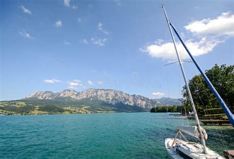 Lake District Salzburger Land Austria: View Over Lake Attersee ...