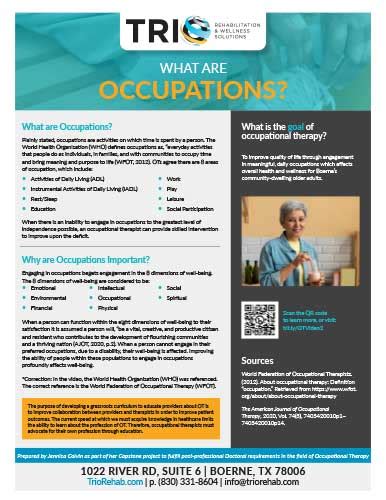 What Are Occupations Trio Rehabilitation Wellness Solutions