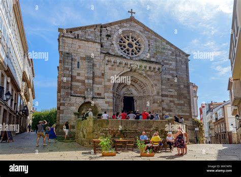 Entrance To The Historic La Coruna Old Town Catholic Church Igrexa De