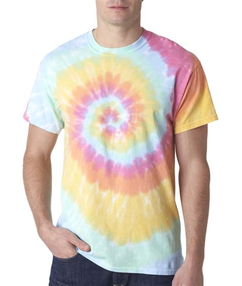 Gildan 70 Gildan Tie Dye Men Rainbow Swirl Tie Dye Tee Crew Neck T