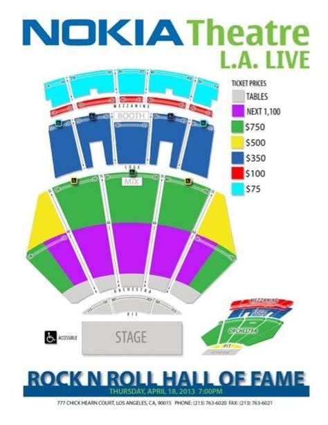 Nokia Theatre Seating Chart