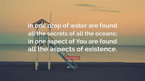 Khalil Gibran Quote In One Drop Of Water Are Found All The Secrets Of