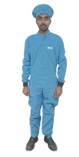 Overalls And Cap Blue Lint Free Fabric Boiler Suit Size Large