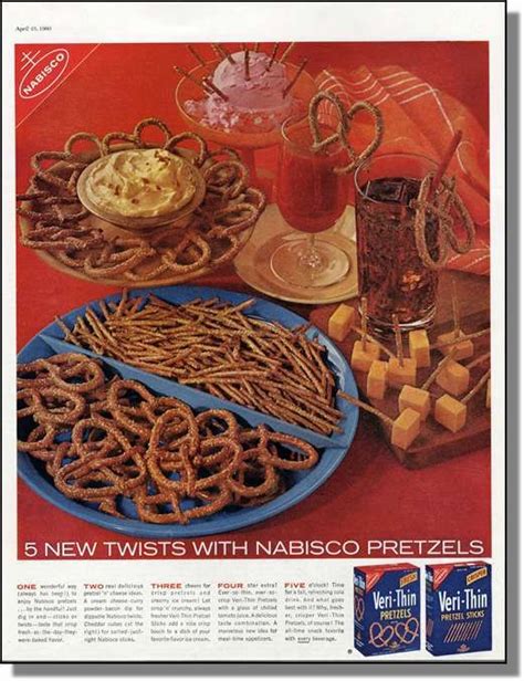 1960 New Twists Nabisco Veri Thin Pretzels Photo Ad Ebay