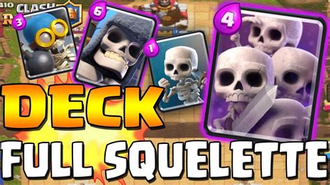 Clash Royale Défis gagné le combat avec un deck full squellettes YouTube