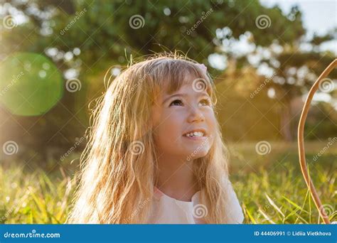 Happy cute girl outdoor stock image. Image of beautiful - 44406991