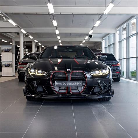 Bmw M4 Csl Sapphire Black Revs Engine In Dealer Showroom Next To M3 Csl